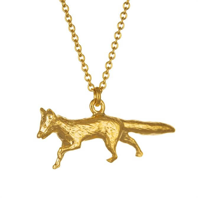 Alex Monroe Gold Prowling Fox Necklace